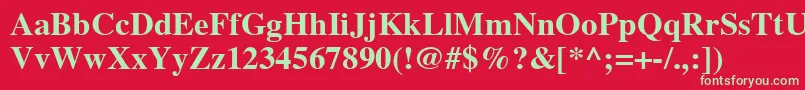 TimesCeBold Font – Green Fonts on Red Background