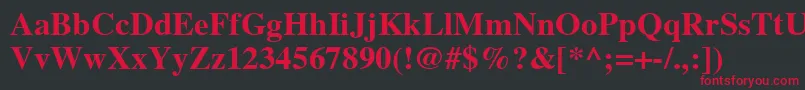 フォントTimesCeBold – 黒い背景に赤い文字