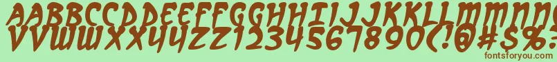 ArcanumBold Font – Brown Fonts on Green Background