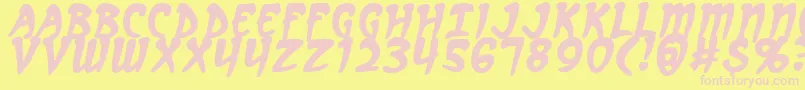 ArcanumBold Font – Pink Fonts on Yellow Background