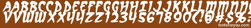 ArcanumBold-Schriftart – Weiße Schriften auf braunem Hintergrund