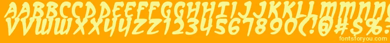 ArcanumBold Font – Yellow Fonts on Orange Background