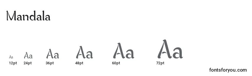 Размеры шрифта Mandala