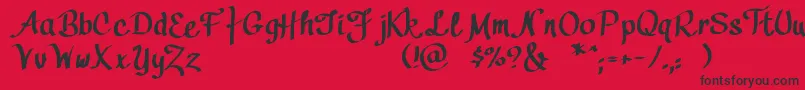 Callyscriptpersonaluse-Schriftart – Schwarze Schriften auf rotem Hintergrund