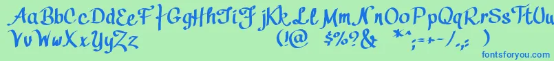 Callyscriptpersonaluse Font – Blue Fonts on Green Background