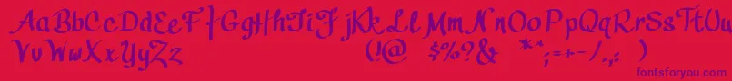 Callyscriptpersonaluse Font – Purple Fonts on Red Background