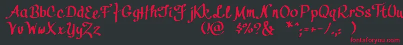 Callyscriptpersonaluse Font – Red Fonts on Black Background