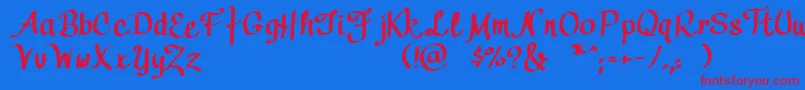 Callyscriptpersonaluse Font – Red Fonts on Blue Background