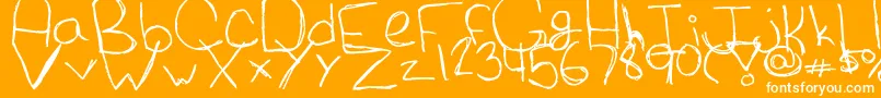 CatSAwesomelyAwesomeFont-Schriftart – Weiße Schriften auf orangefarbenem Hintergrund