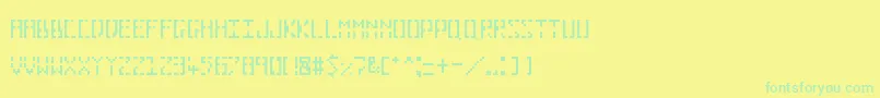 Pixelhole-Schriftart – Grüne Schriften auf gelbem Hintergrund