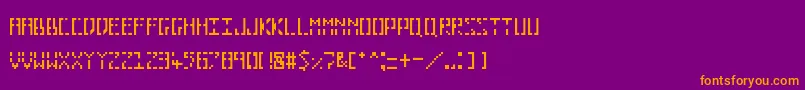 Czcionka Pixelhole – pomarańczowe czcionki na fioletowym tle