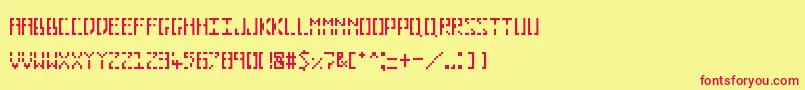 Pixelhole Font – Red Fonts on Yellow Background