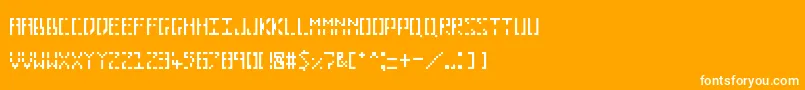 Pixelhole-Schriftart – Weiße Schriften auf orangefarbenem Hintergrund