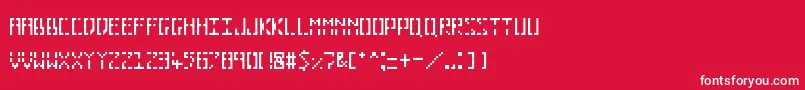 Pixelhole-Schriftart – Weiße Schriften auf rotem Hintergrund