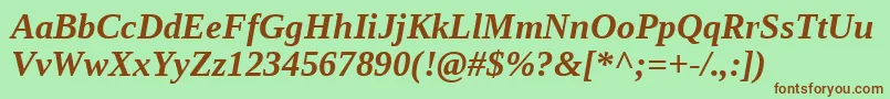 Liberationserif Bolditalic Font – Brown Fonts on Green Background