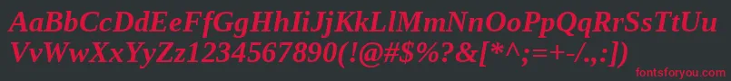 Liberationserif Bolditalic Font – Red Fonts on Black Background