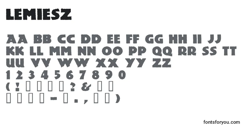 Fuente Lemiesz - alfabeto, números, caracteres especiales