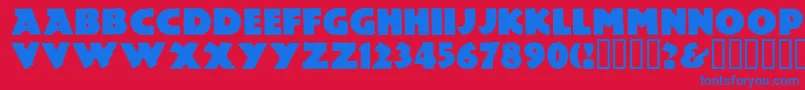 Lemiesz Font – Blue Fonts on Red Background