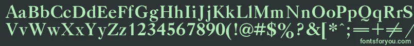 フォントGazetatitulcBold – 黒い背景に緑の文字