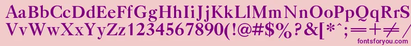 Weitere Informationen zur GazetatitulcBold-Schriftart GazetatitulcBold-Schriftart – Violette Schriften auf rosa Hintergrund