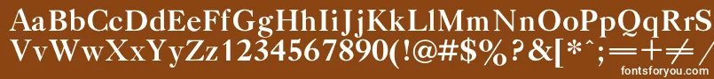 フォントGazetatitulcBold – 茶色の背景に白い文字