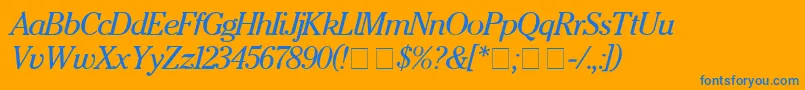 CheltenhamItalic Font – Blue Fonts on Orange Background