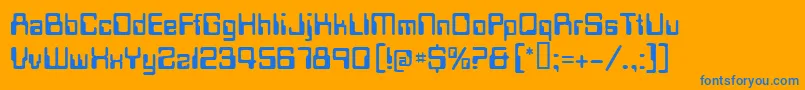 Techschool Font – Blue Fonts on Orange Background