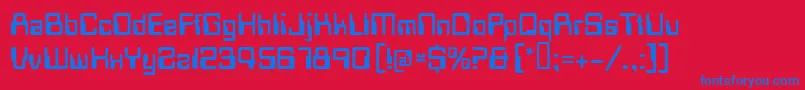 Шрифт Techschool – синие шрифты на красном фоне