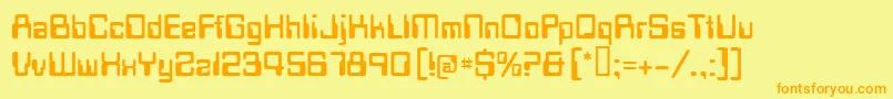 Techschool Font – Orange Fonts on Yellow Background