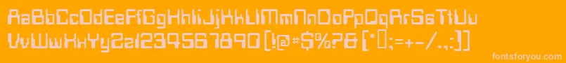Techschool Font – Pink Fonts on Orange Background