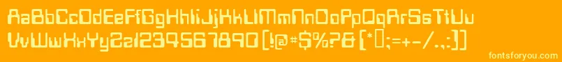 Techschool Font – Yellow Fonts on Orange Background