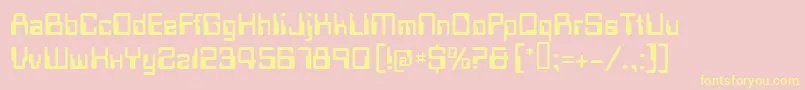 Techschool Font – Yellow Fonts on Pink Background