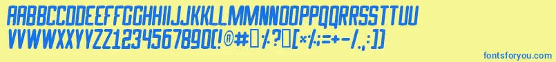 Speed Font – Blue Fonts on Yellow Background