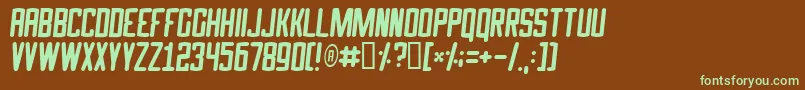 フォントSpeed – 緑色の文字が茶色の背景にあります。