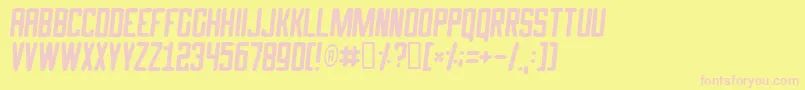 Speed-fontti – vaaleanpunaiset fontit keltaisella taustalla