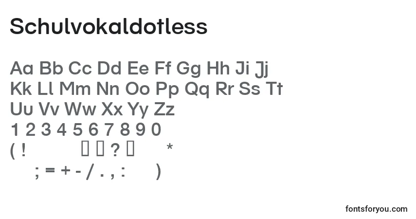 A fonte Schulvokaldotless – alfabeto, números, caracteres especiais