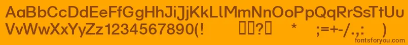 Schulvokaldotless Font – Brown Fonts on Orange Background