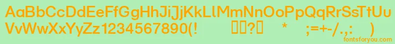 Schulvokaldotless Font – Orange Fonts on Green Background