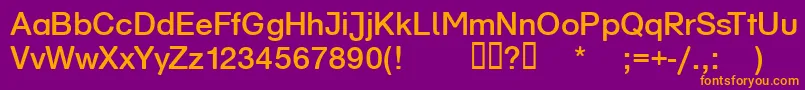 Schulvokaldotless Font – Orange Fonts on Purple Background