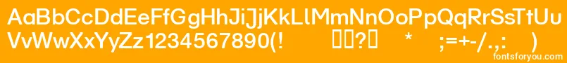 フォントSchulvokaldotless – オレンジの背景に白い文字