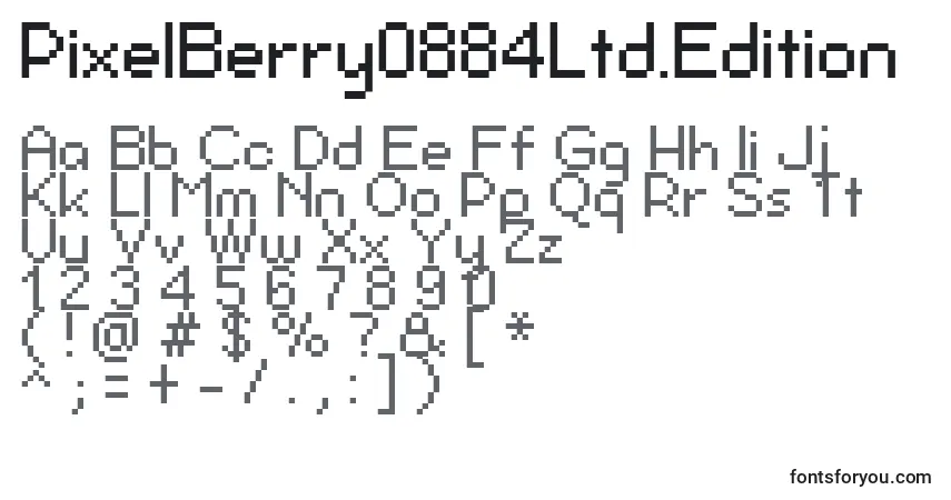 A fonte PixelBerry0884Ltd.Edition – alfabeto, números, caracteres especiais