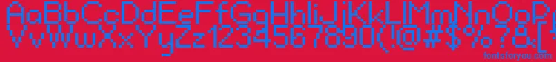 PixelBerry0884Ltd.Edition Font – Blue Fonts on Red Background