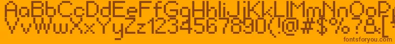 Czcionka PixelBerry0884Ltd.Edition – brązowe czcionki na pomarańczowym tle
