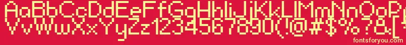 PixelBerry0884Ltd.Edition Font – Yellow Fonts on Red Background