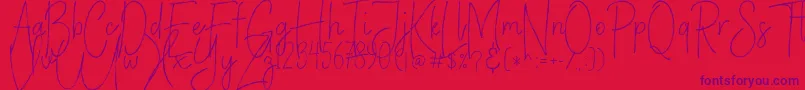 Police VerticalBrushyFree – polices violettes sur fond rouge