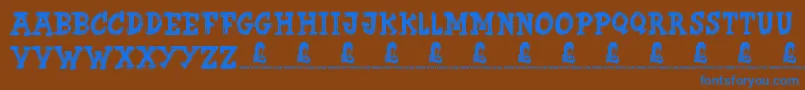 ButterFinger Font – Blue Fonts on Brown Background