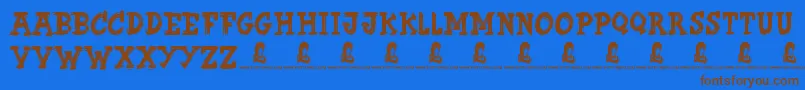 ButterFinger-fontti – ruskeat fontit sinisellä taustalla