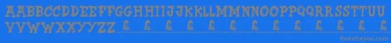 ButterFinger-Schriftart – Graue Schriften auf blauem Hintergrund