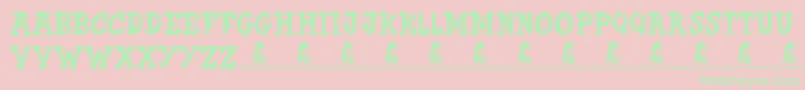 ButterFinger-Schriftart – Grüne Schriften auf rosa Hintergrund