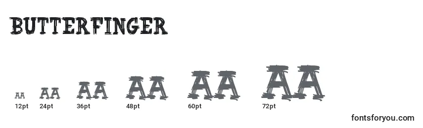 ButterFinger Font Sizes